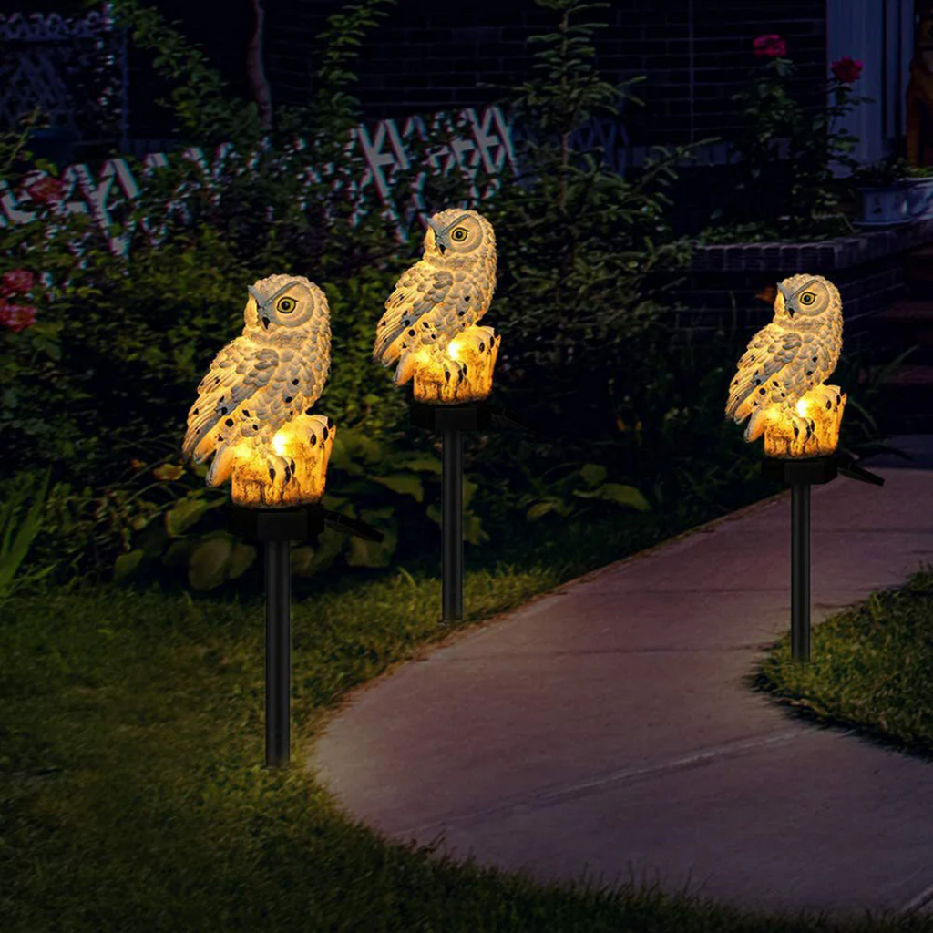 Solar Owl Garden Pathway Light