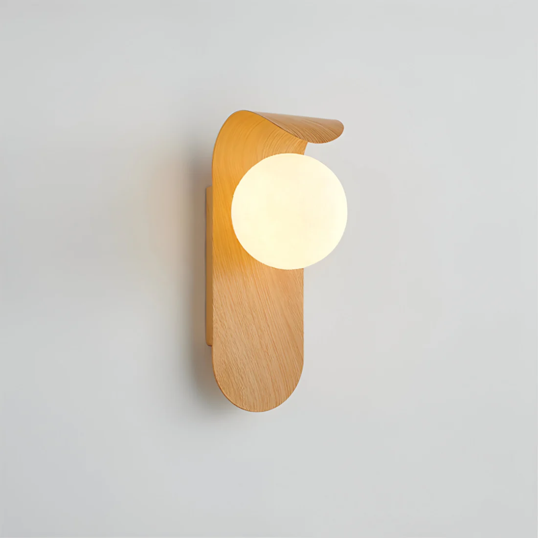 Icar Scandinavian Wooden Wall Light