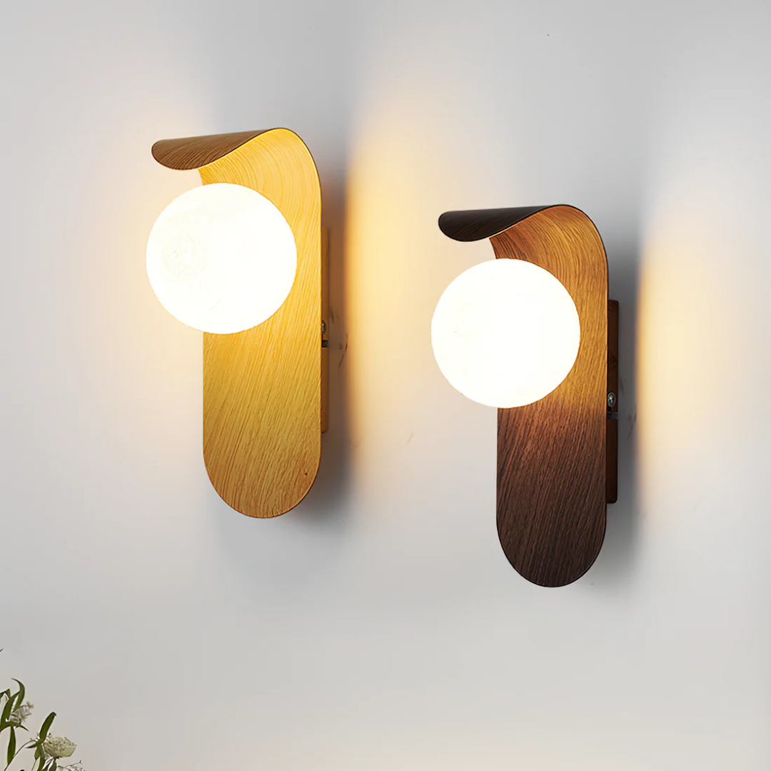 Icar Scandinavian Wooden Wall Light