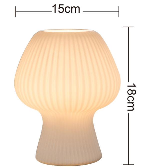 Ribbed Glass Mushroom Table Lamp