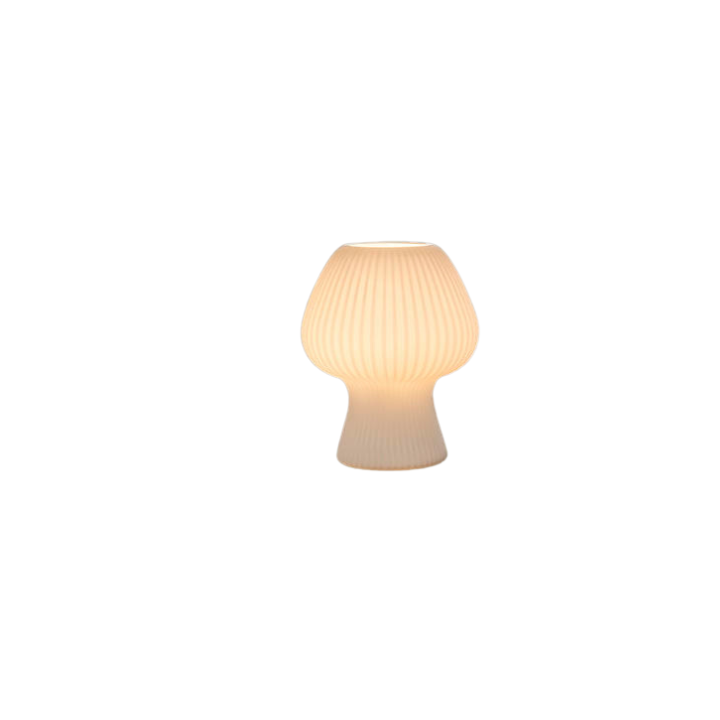 Ribbed Glass Mushroom Table Lamp
