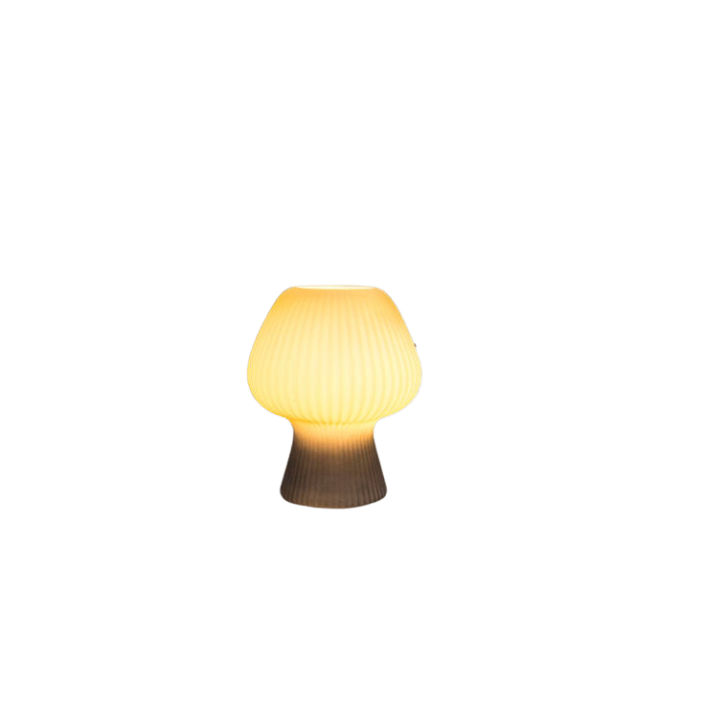 Ribbed Glass Mushroom Table Lamp